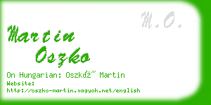 martin oszko business card